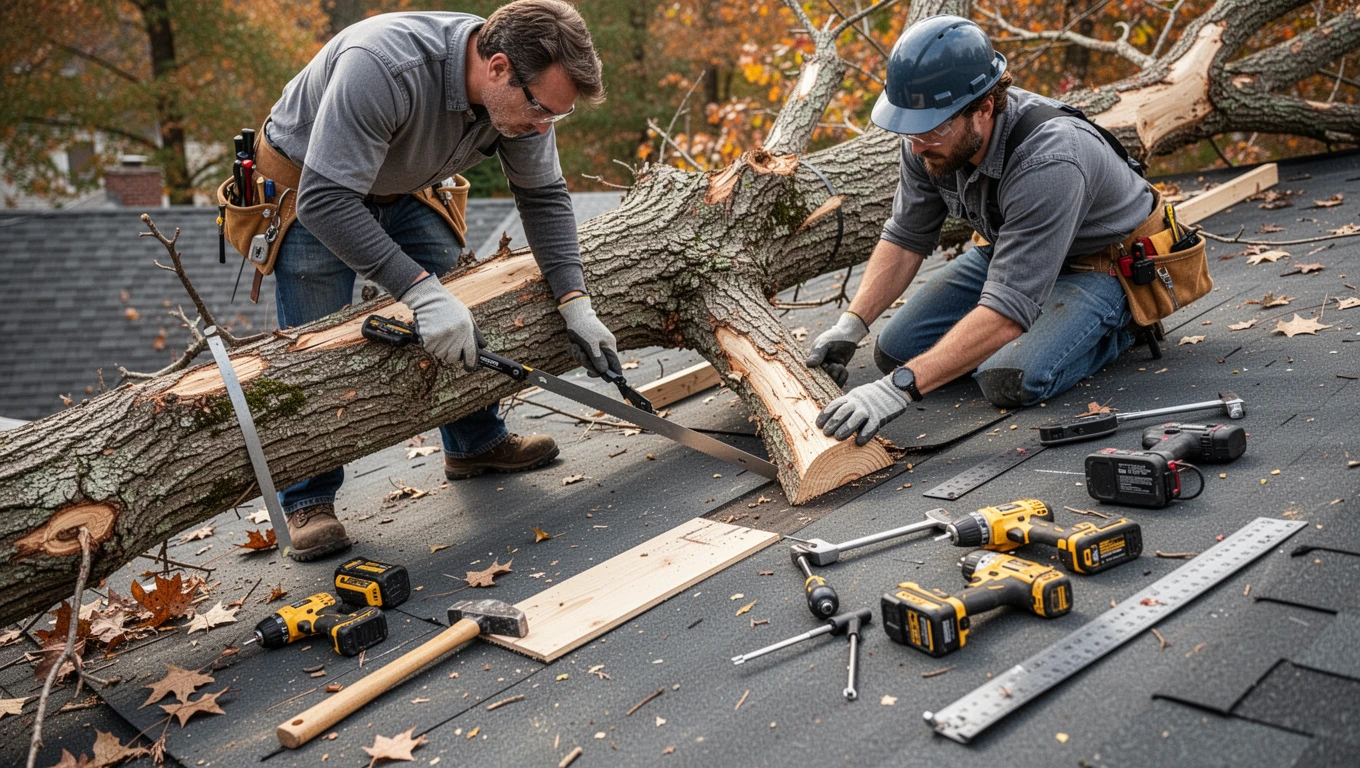 Fallen Tree Roof Repair